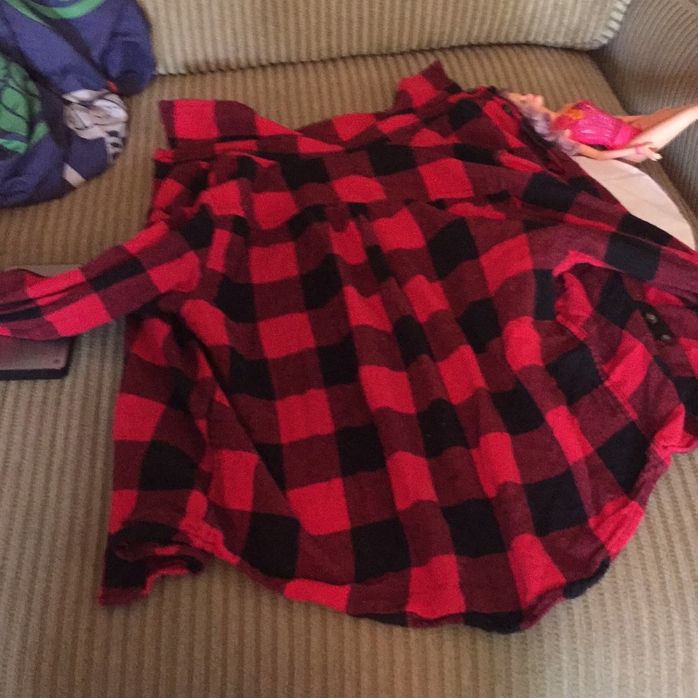 Plaid pattern flannel jacket
